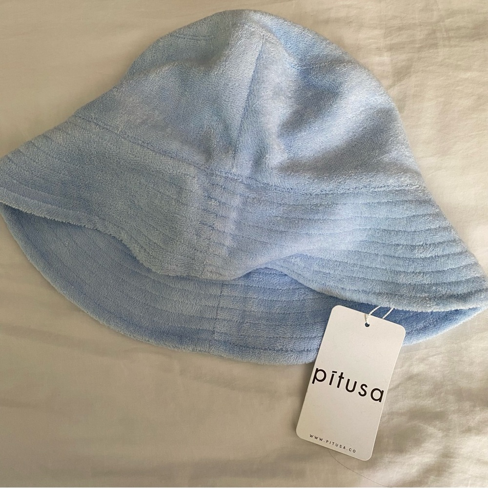 Pitusa Light Blue Terry Cloth Bucket Hat
